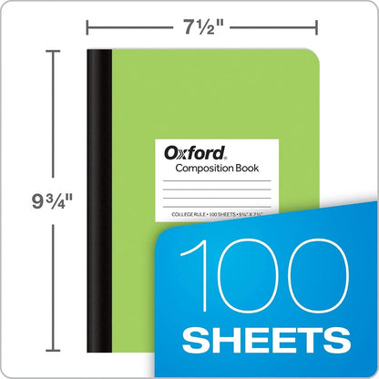 6 Pack Composition Notebooks, College Ruled, Cover Colors Vary