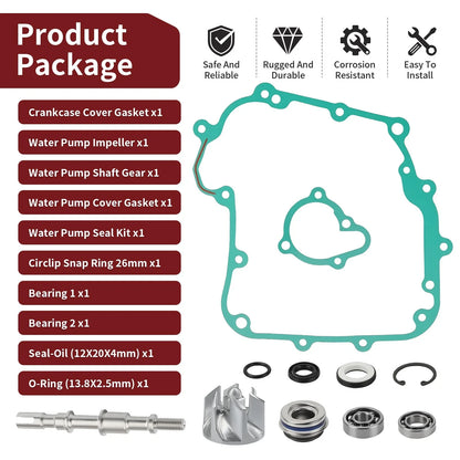 Water Pump Impeller Shaft w/ Gasket Kit for Kawasaki Brute Force 300 (2012–2024)