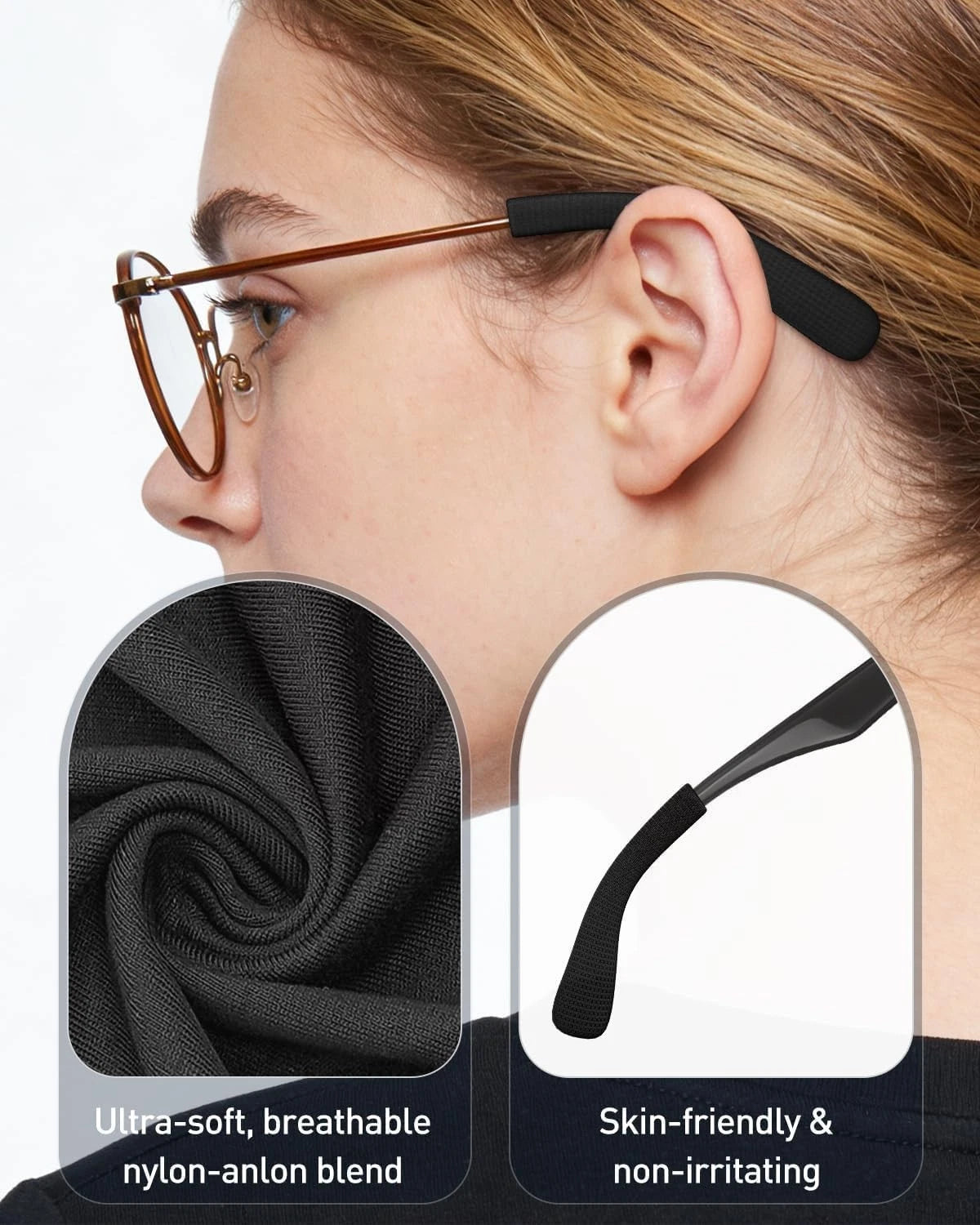 8 Pcs Cotton Glasses Ear Cushions for Glasses (Universal Fit)