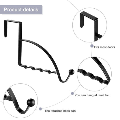 2X Over The Door Hooks Hanger for Sturdy Valet (Black)