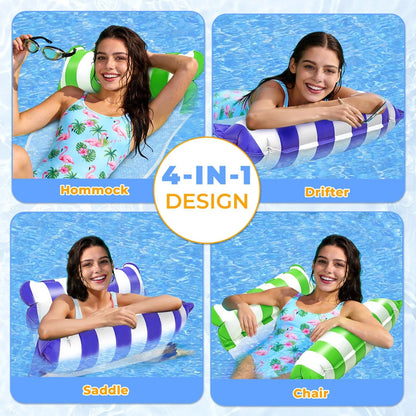 4-in-1 Ultra-Thick Water Hammock for Portable Pool Floats (Adult)
