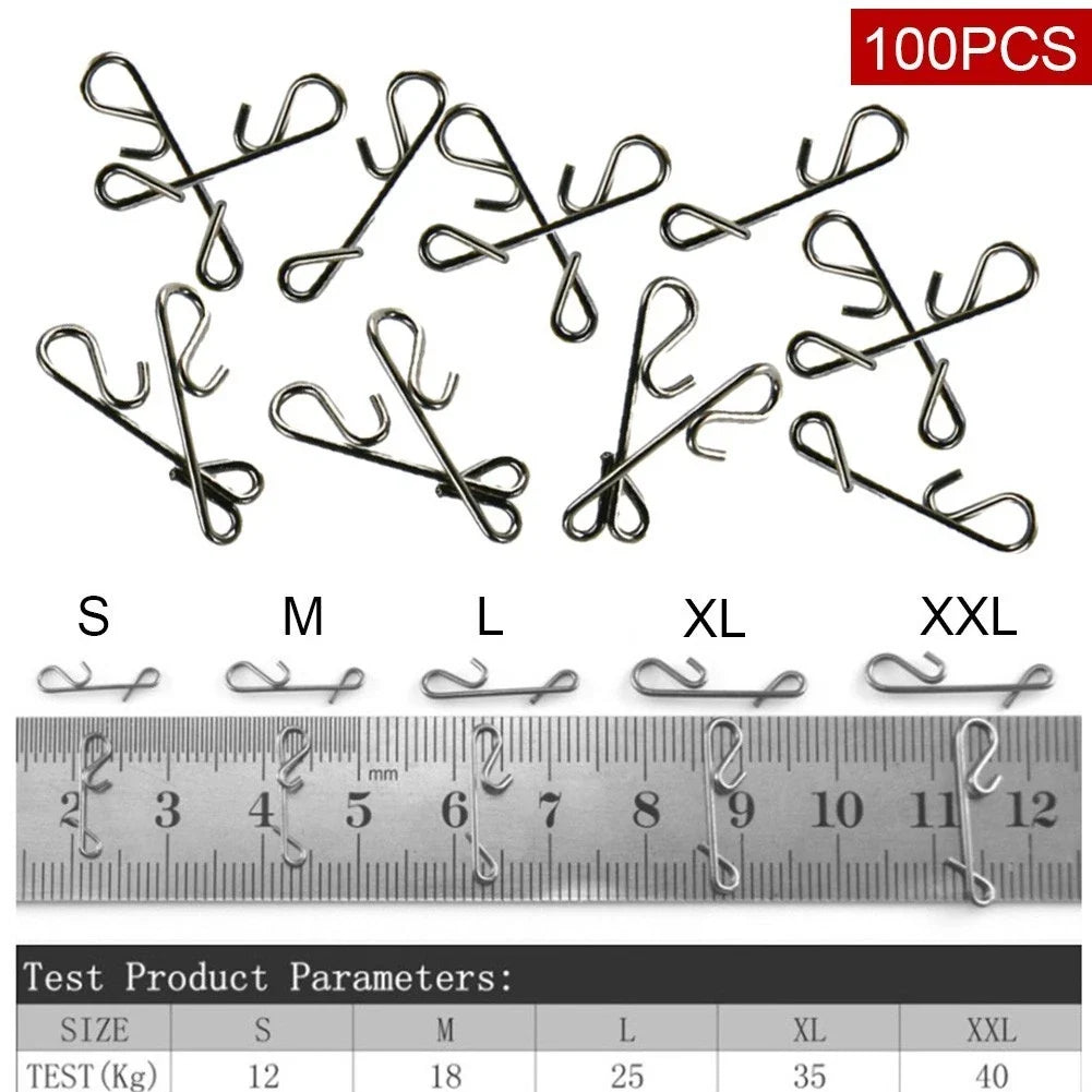 Fishing Swivel Snap Connector Clips Set of 5 - S M L XL XXL Silver