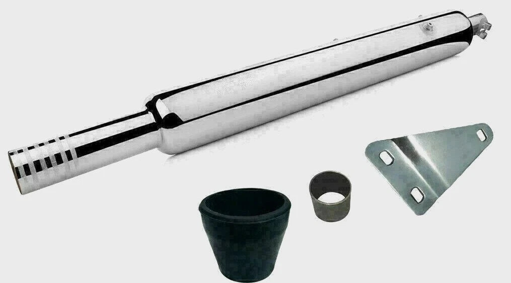Chrome Long Silencer Exhaust for Royal Enfield Bullet 500cc 350cc