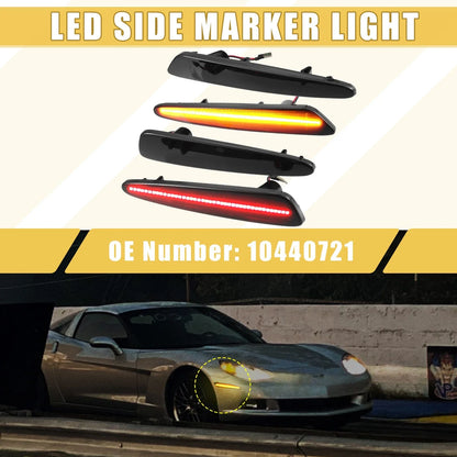 2X Front Rear LED Side Marker Light for Chevy (10440721, 718844746205)
