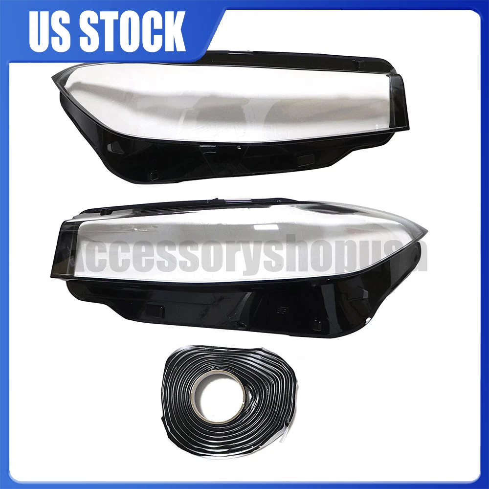 Front Lamp Clear Headlight Cover + Sealant Glue for BMW 3-Series G20 G28 (2023–2024)
