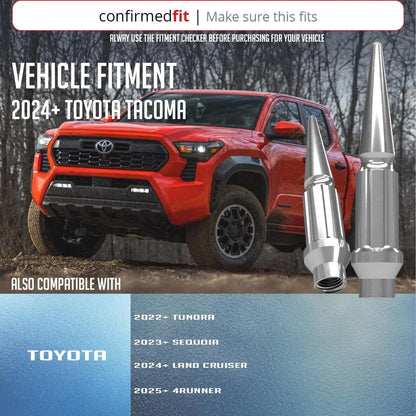 24 Pcs M14x1.50 Chrome Spike Wheel Accessories for Toyota Tacoma 4Runner