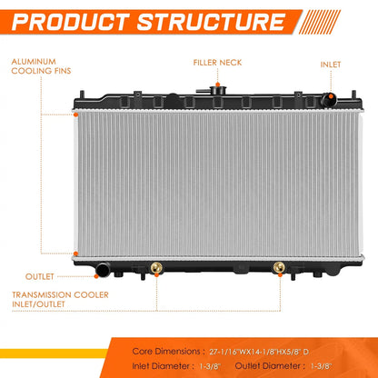 Aluminum Core Radiator for Infiniti G20 (1999–2002) DPI-2413