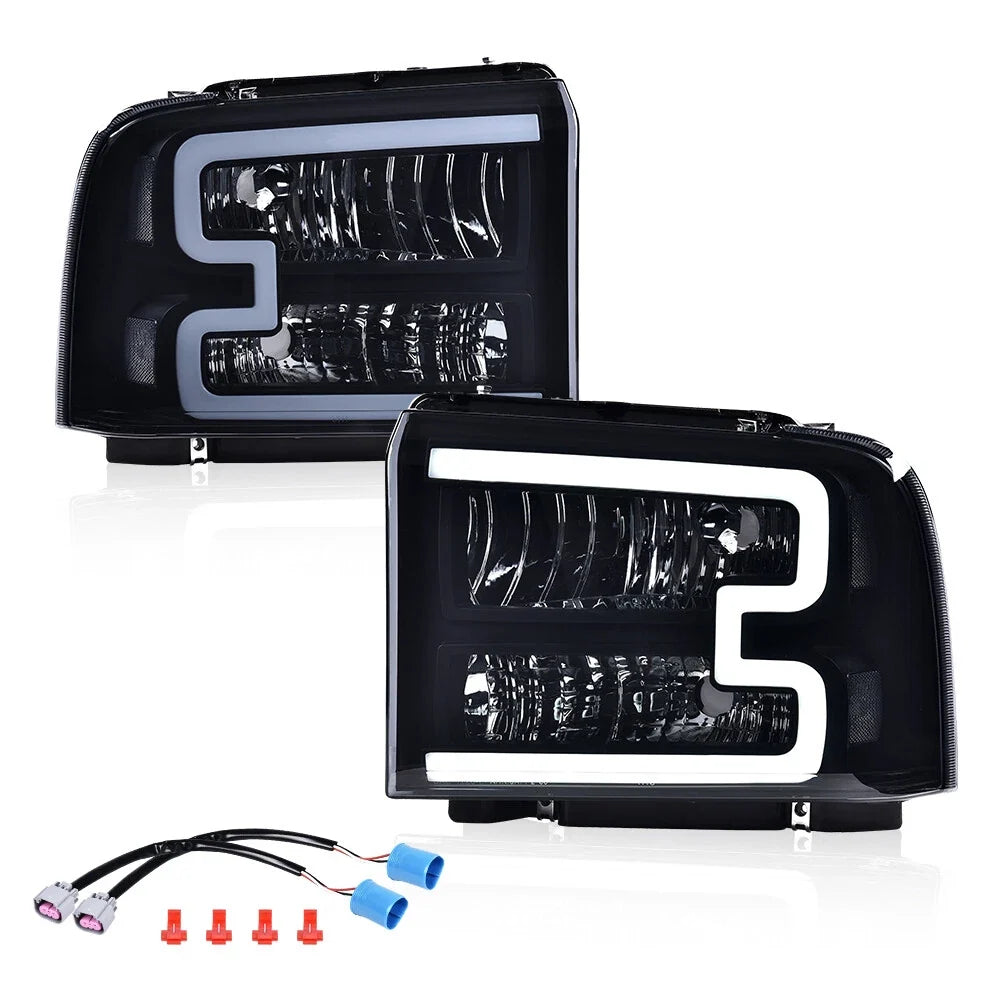 LED DRL Headlights for Ford F250 F350 Super Duty (2005–2007)