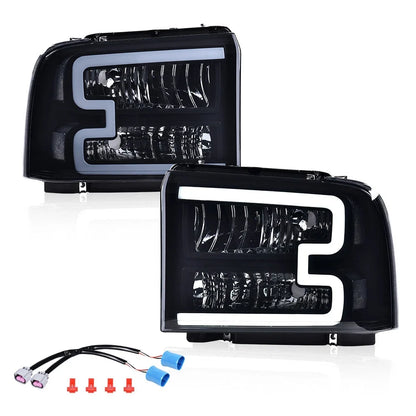 LED DRL Headlights for Ford F250 F350 Super Duty (2005–2007)