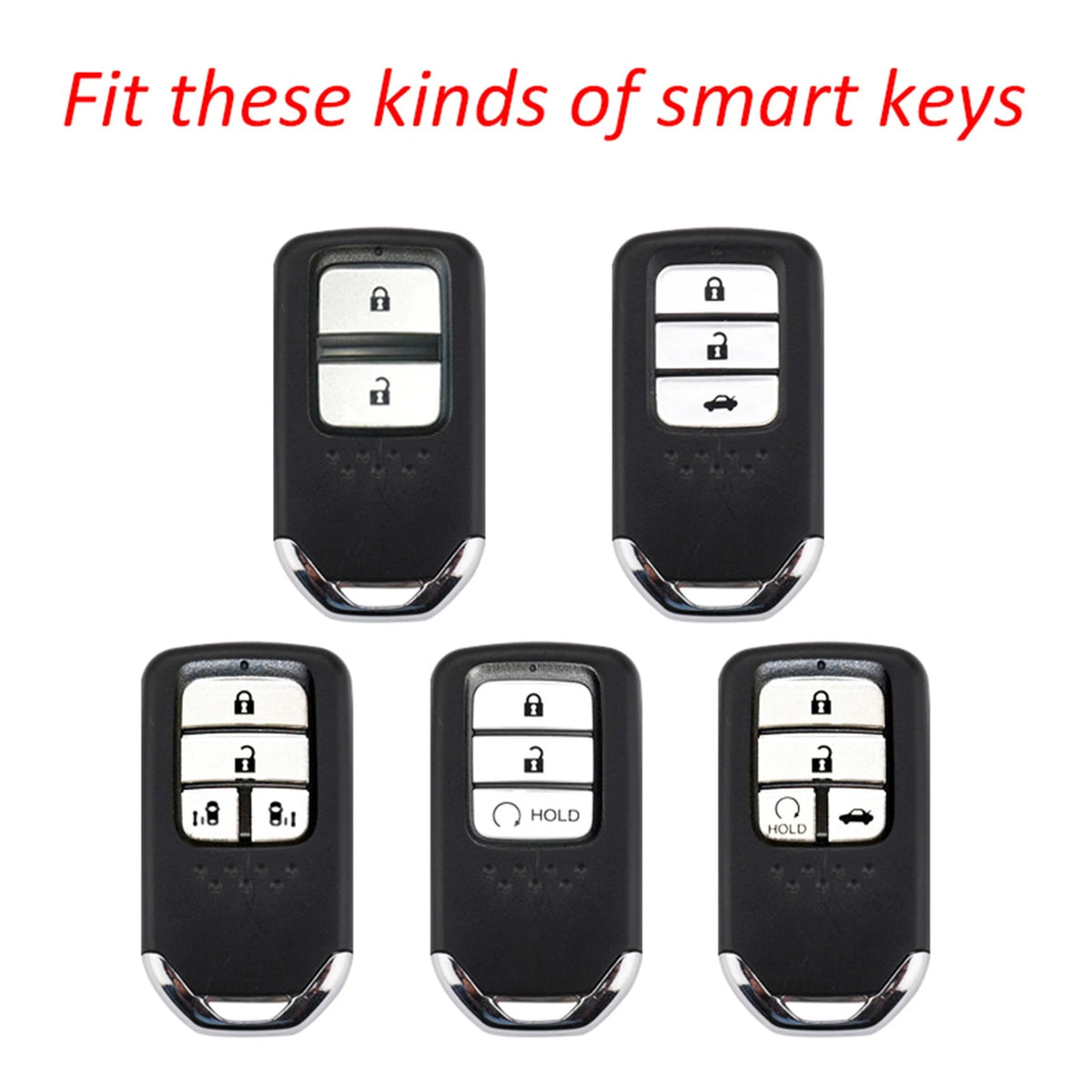 Leather Silicone Car Key Case Cover for Honda (2010–2023)
