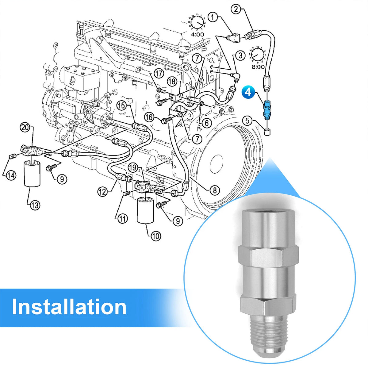 Fuel Check Valve for Detroit Diesel S60 12.7L Engine (1997–2007)