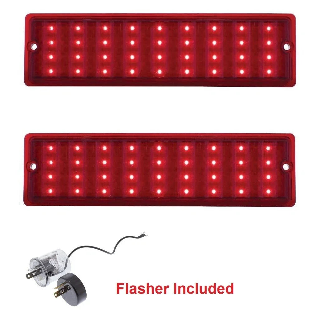 LED Tail Lights w Flasher Pair Replacement for 1968-1969 Chevy Nova