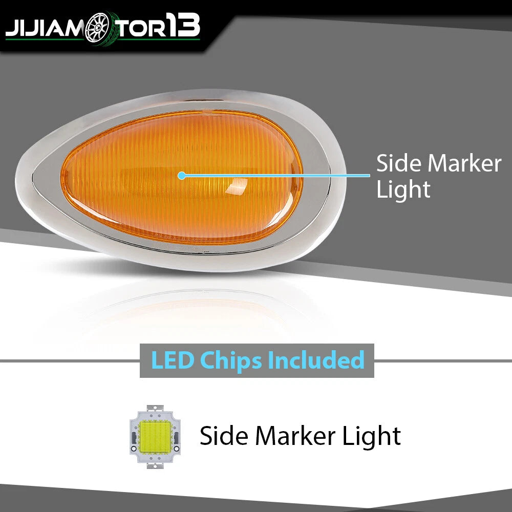 2X LED Side Marker Signal Light for Freightliner Century/Columbia (2000–2010) - JIJIA051427, LED30A