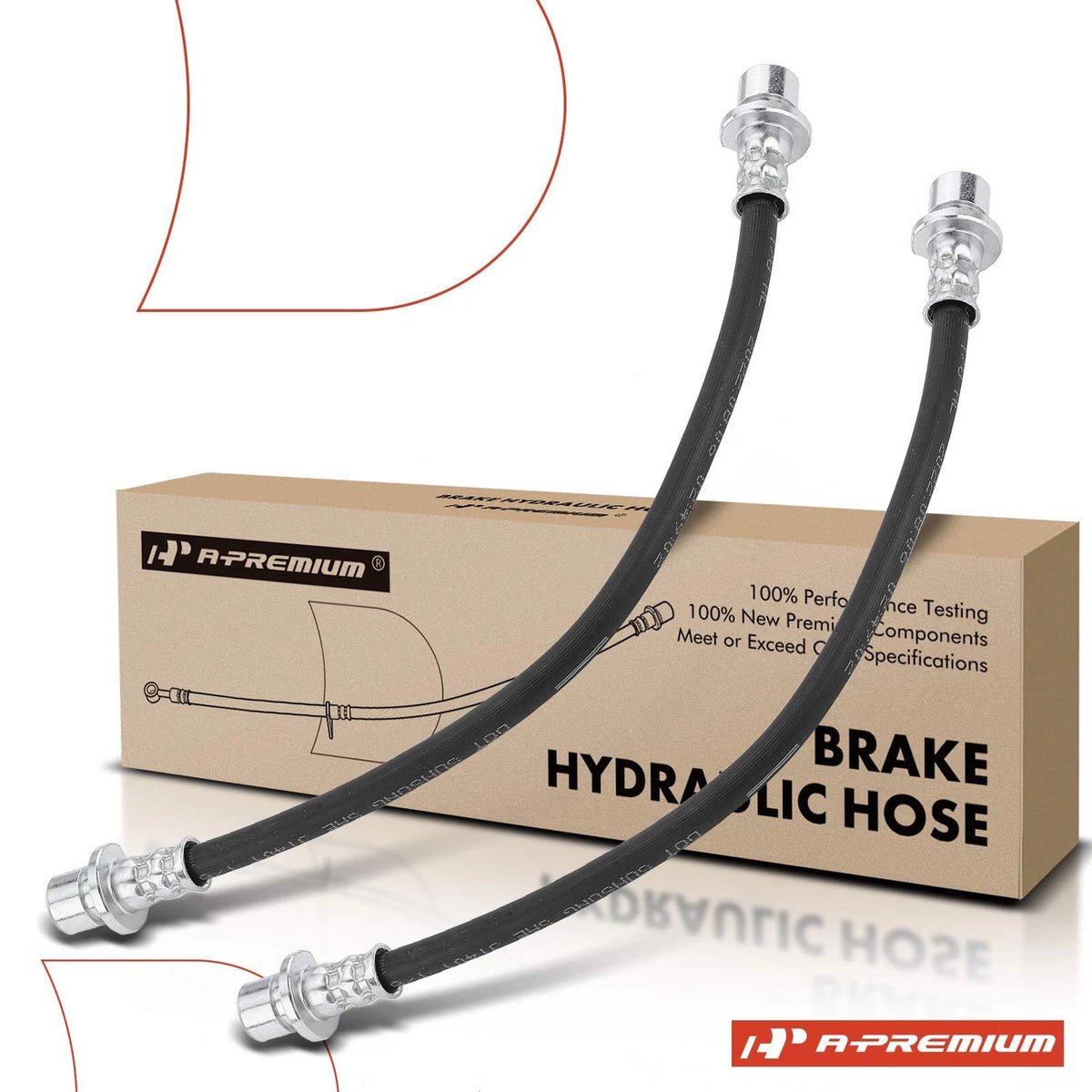 2X Rear Brake Hydraulic Hose for Honda Civic (1987), Accord (1998–2002) 01466S84A00, 2201491