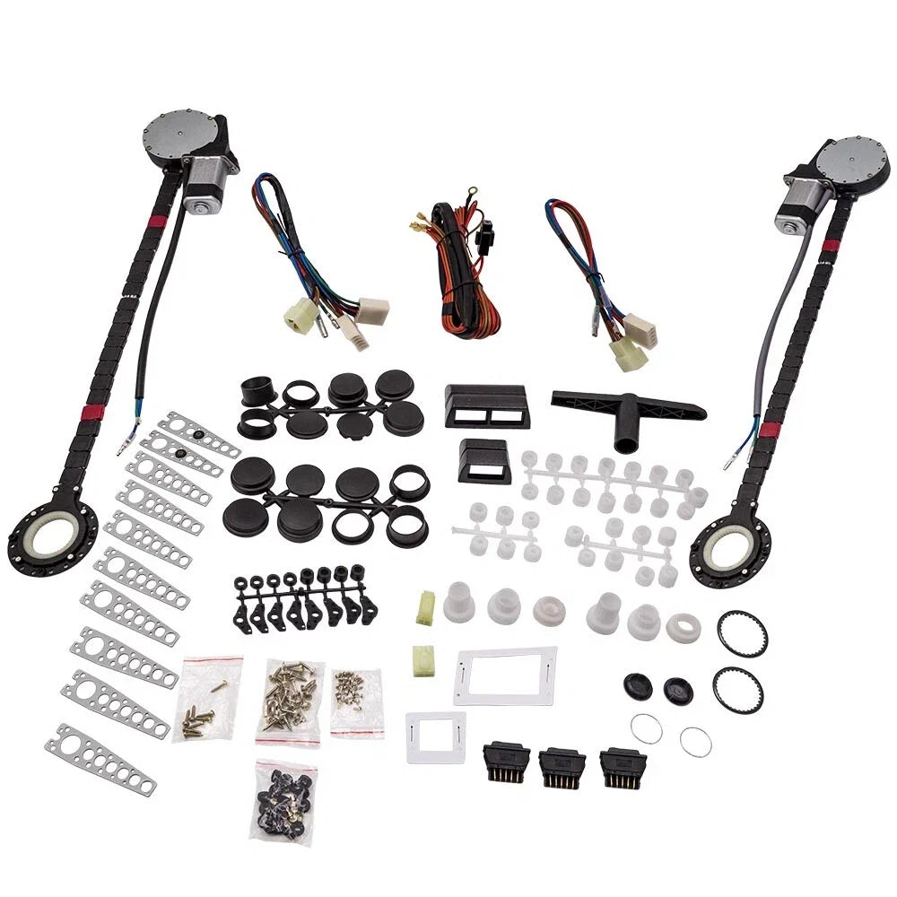 Set of 2 Power Window Regulator Kits for Universal 2 Door Cars SUVs