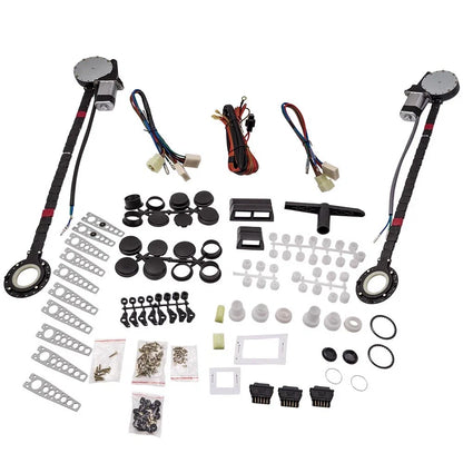 Set of 2 Power Window Regulator Kits for Universal 2 Door Cars SUVs