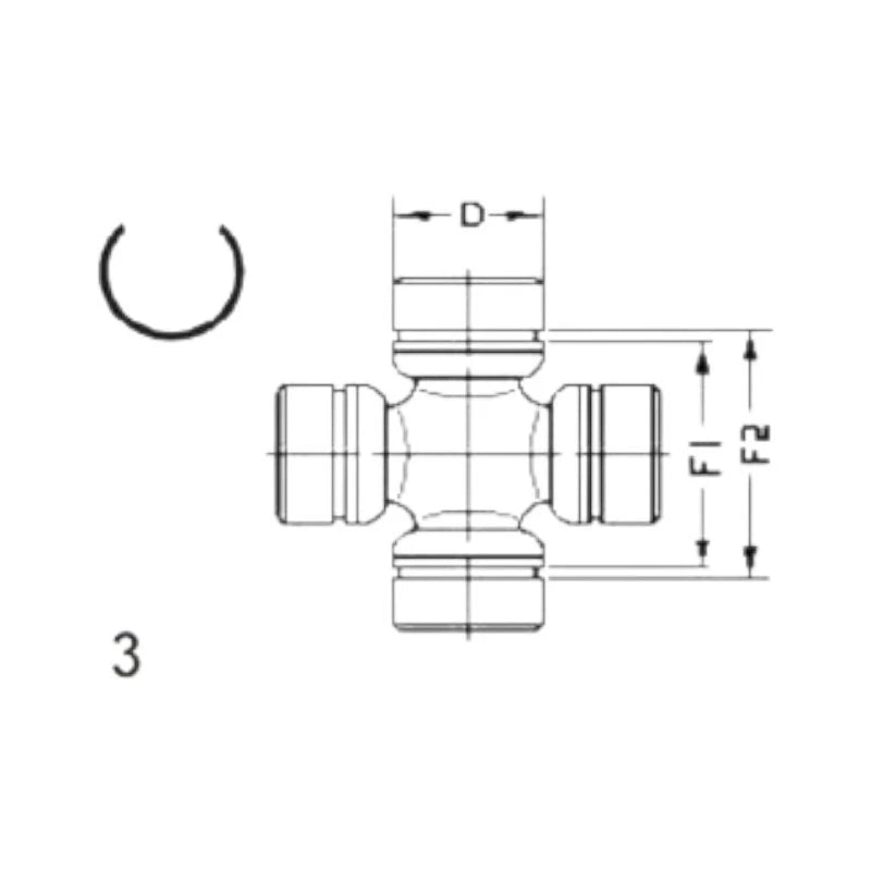 Driveshaft Type 3 Staked Universal Joint for Nissan Honda BMW