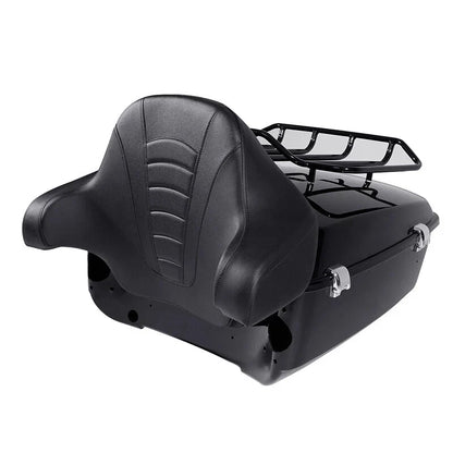 Black King Trunk Backrest Rack for Harley Touring Road Street Glide (2014–2026)
