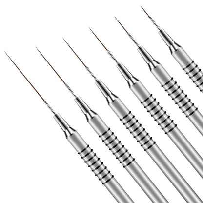 6Pcs Nail Art Liner Brushes for Fine Detailing
