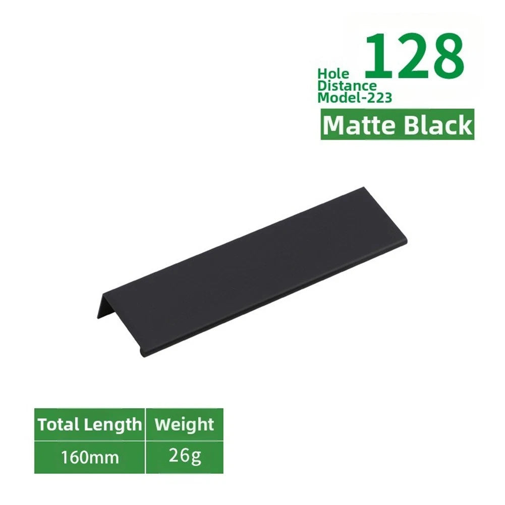 Edge Mount Golden Handle for Cabinet Doors Drawers Dresser Seam Style
