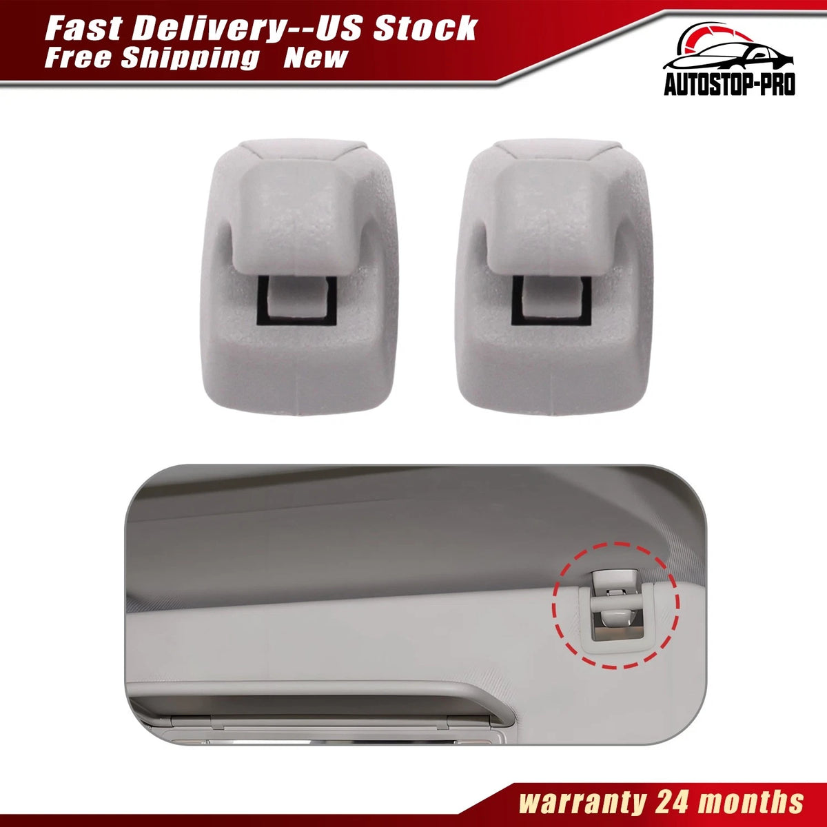 Pack of 2 Sun Visor Retainer Clips for Chevy Tahoe GMC Yukon (2000–2023) 15882854