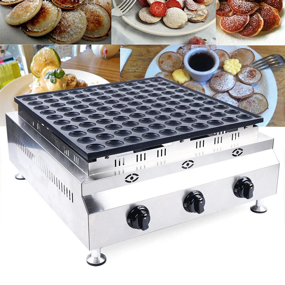 LPG Gas Waffle Maker for Commercial Use - Non-stick Stainless Steel