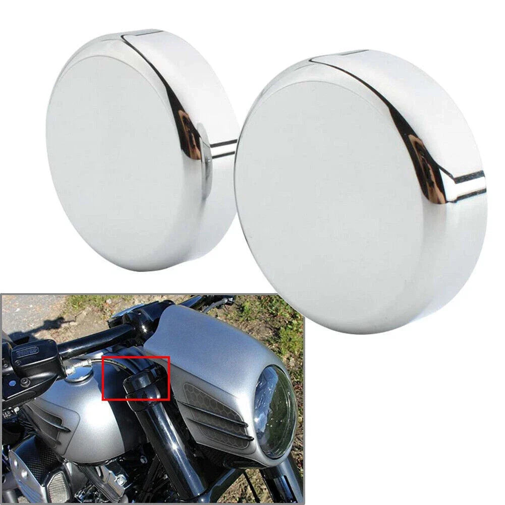 Chrome Upper Fork Stem Nut Cap Cover for Harley Street Bob Breakout Dyna Softail (2018–2023)