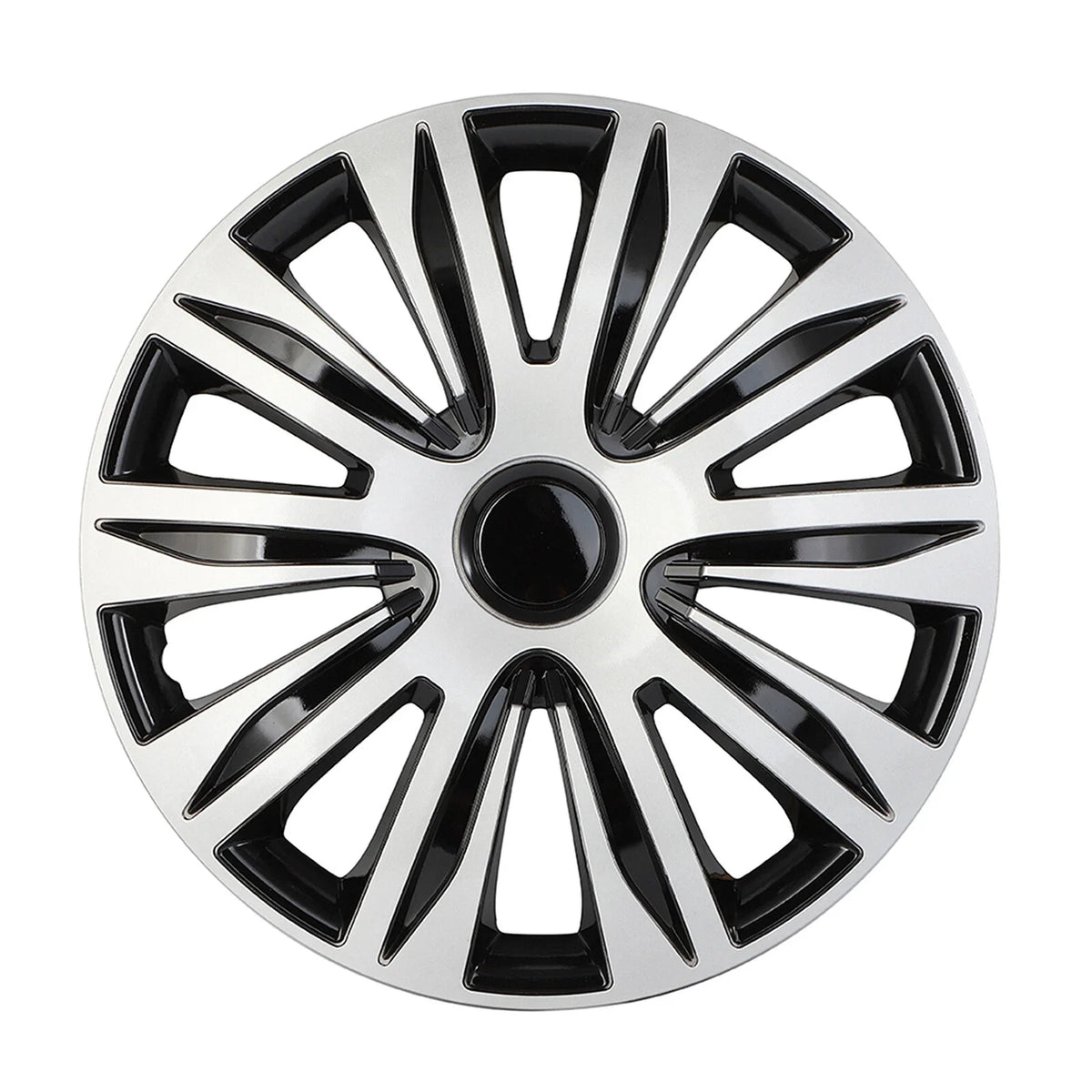 Set of 4 Wheel Covers for R17 Tire & Rim (Black & Silver)