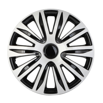 Set of 4 Wheel Covers for R17 Tire & Rim (Black & Silver)