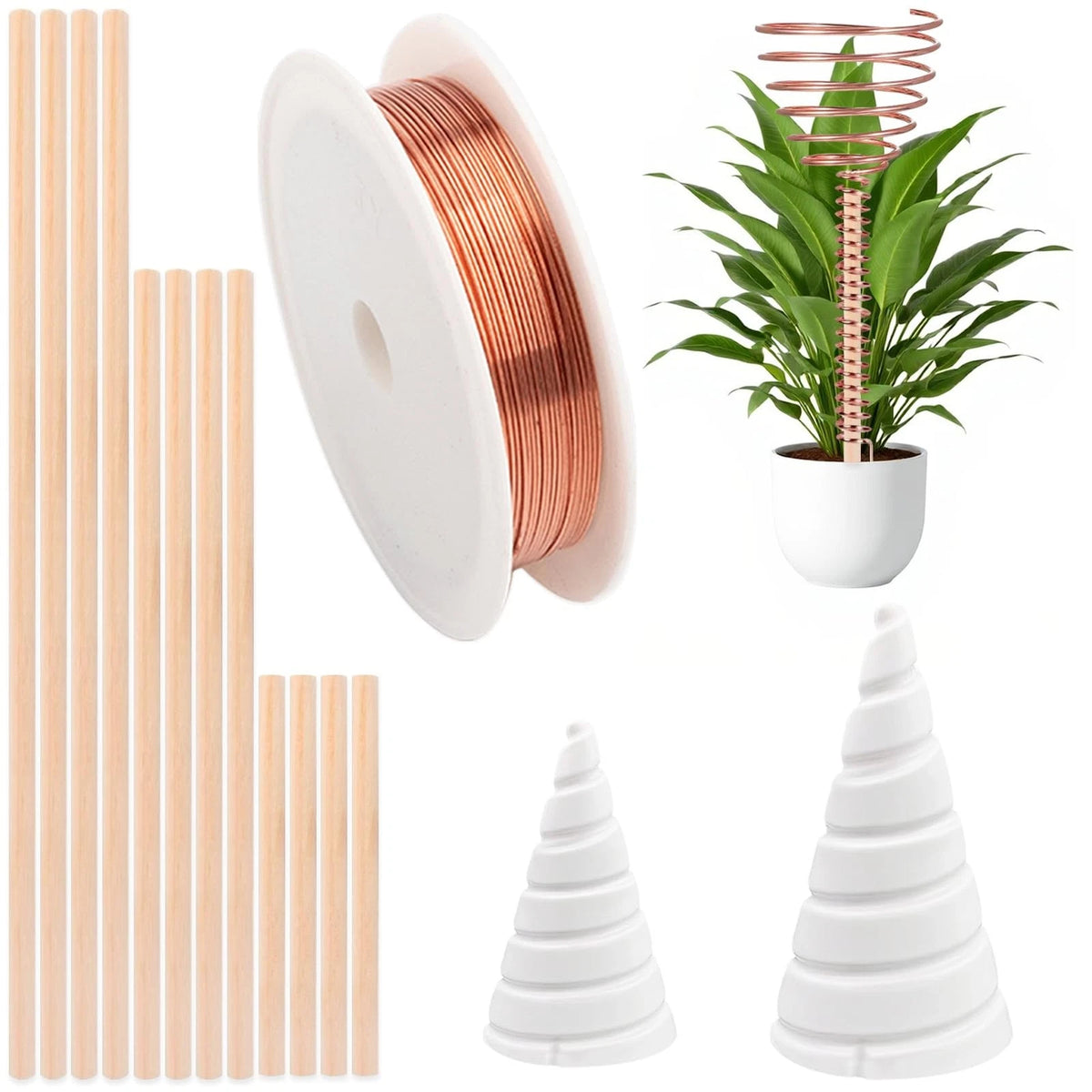 12-Piece Electroculture Gardening Copper Kit for Plant Growth