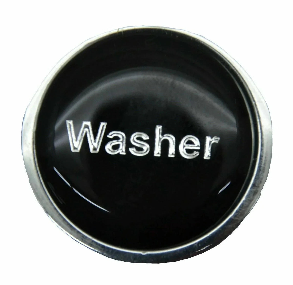 Washer Knob for Peterbilt Kenworth Freightliner (Black, Silver Letters) #96310