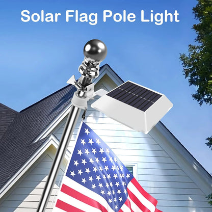 Solar Flag Pole Light 6000K LED Waterproof for Outdoor Yard Flag Decor