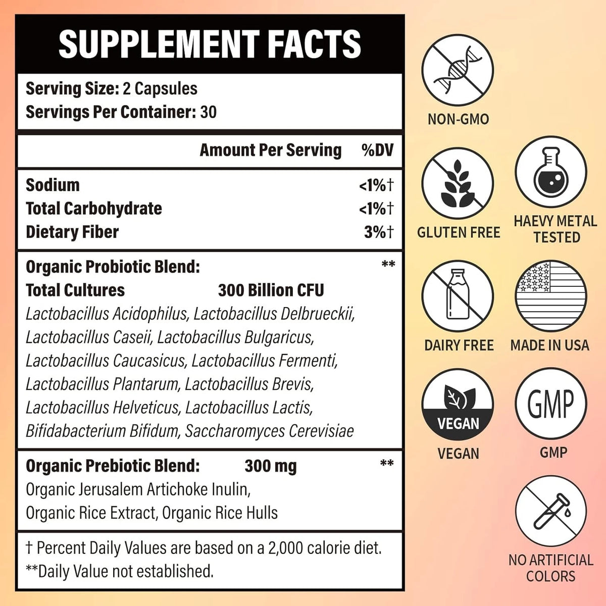 300 Billion CFU Probiotics for Women (60 Count)