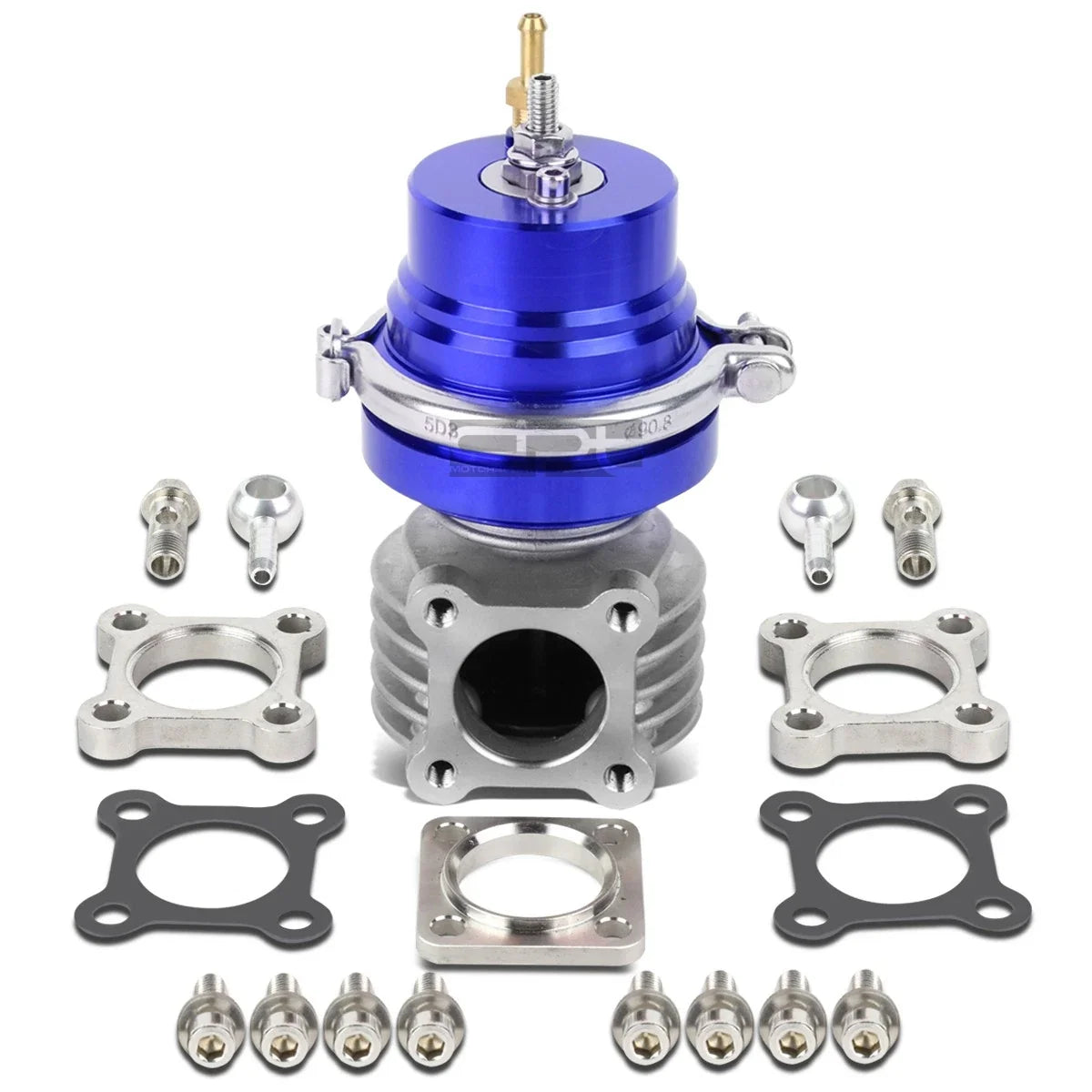 Universal 46mm Turbo 4-Bolt Wastegate Bypass Exhaust + Spring Blue