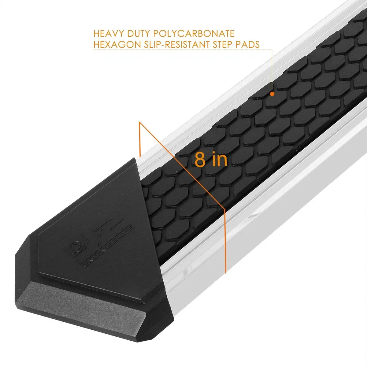 J2 Running Boards for Dodge Ram Crew Cab (2009–2020) 8" Chrome Honeycomb Step Pad
