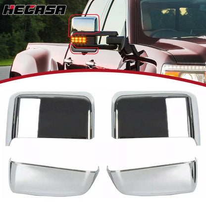 Tow Mirror Cap Cover Chrome for Chevy Silverado GMC Sierra (2014–2019)