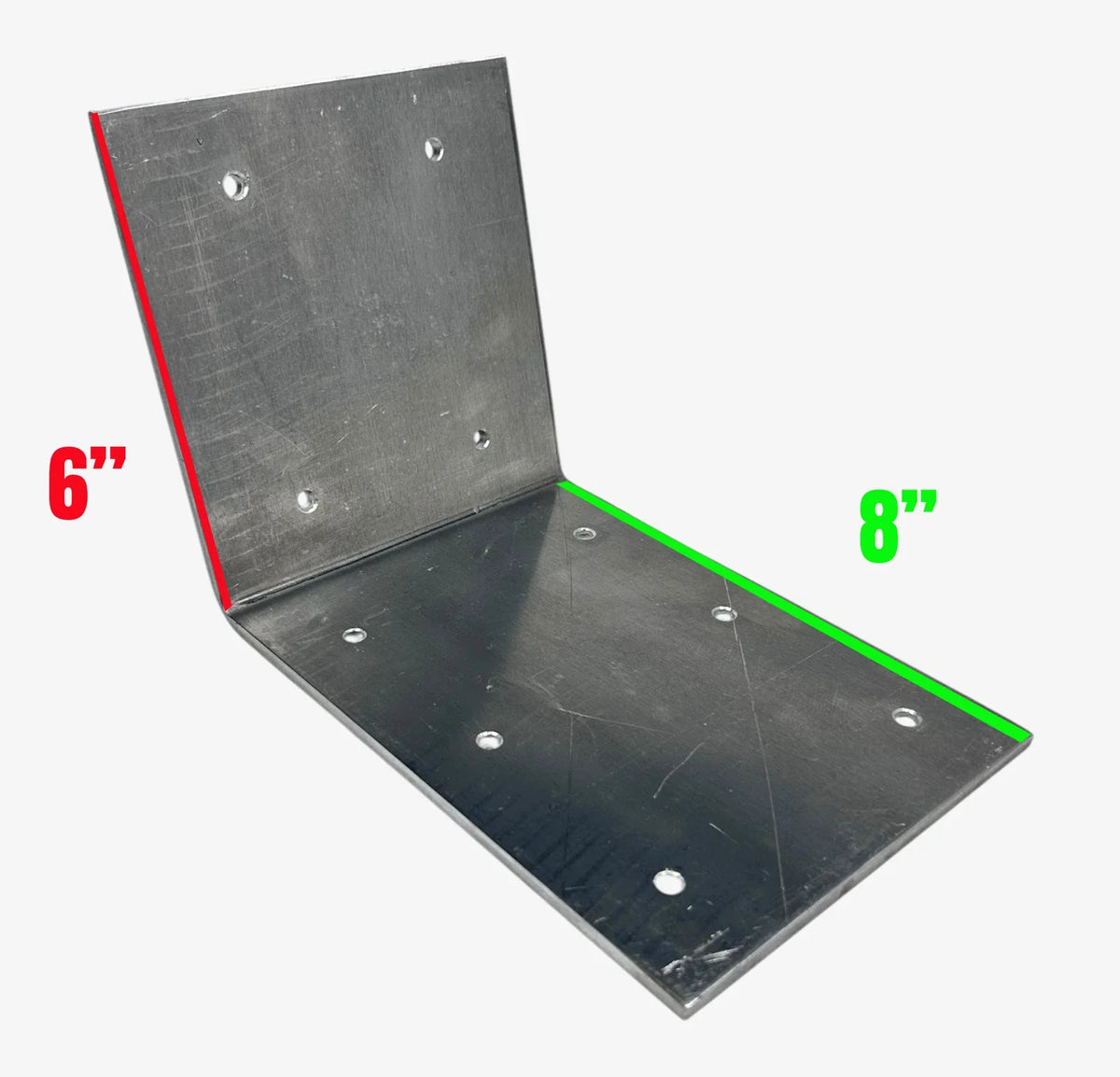 Set of 10 Aluminum 15 Degree Predrilled Corner Bracket Mounts 1/4'' x 8'' x 6''
