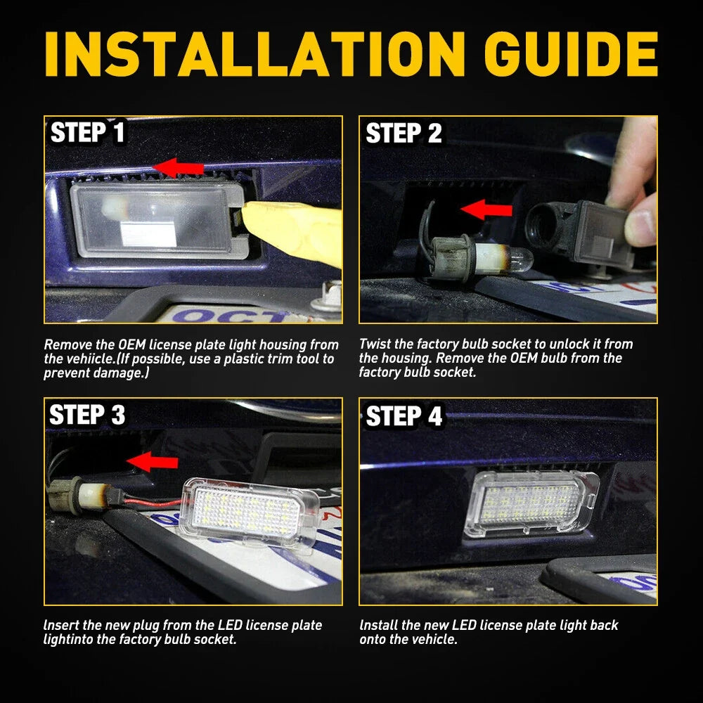 2Pcs LED License Plate Light for Ford Explorer Fiesta Escape Expedition (US)