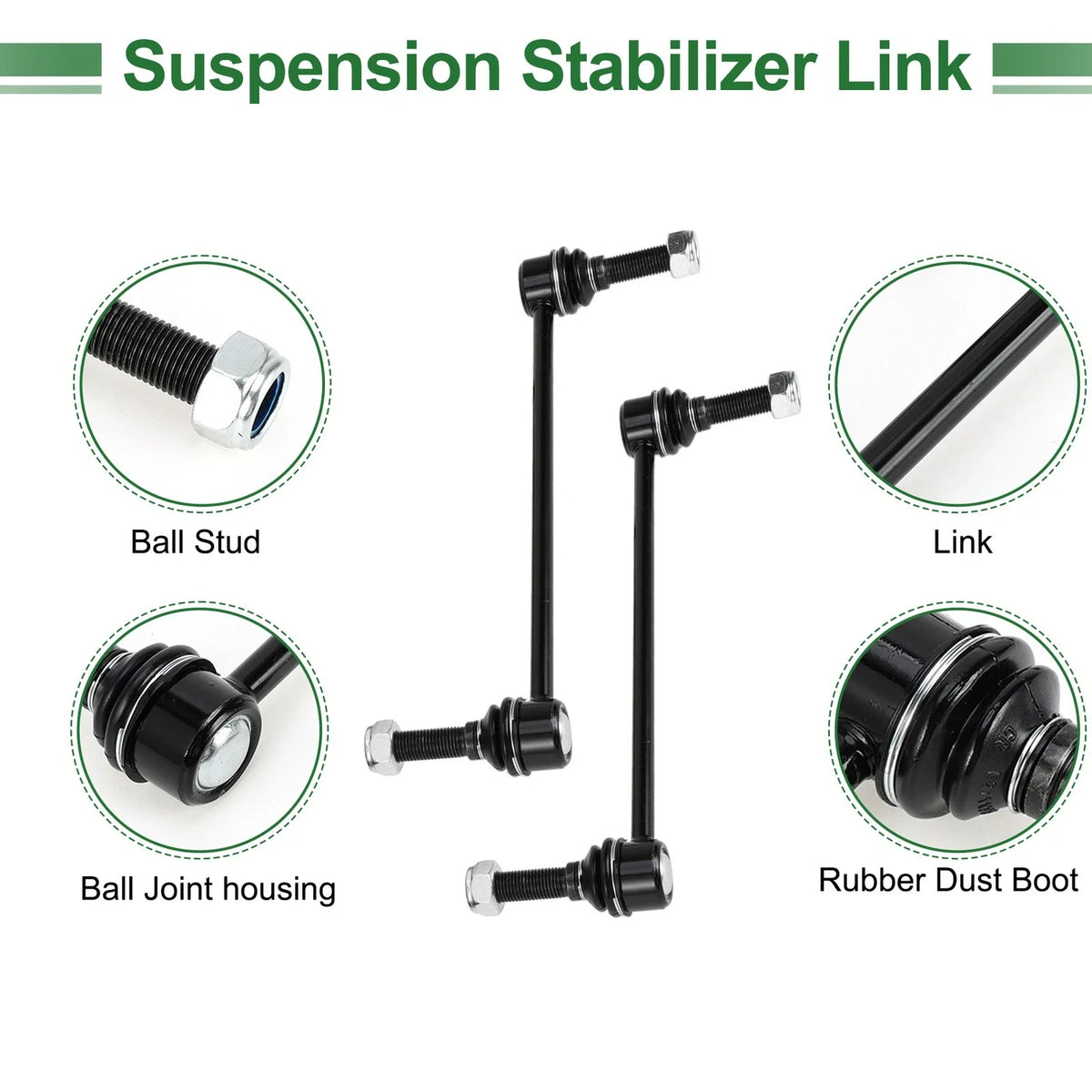 6pcs Front Suspension Kit Tie Rod End for Chrysler 300, Dodge Charger (2005–2010)