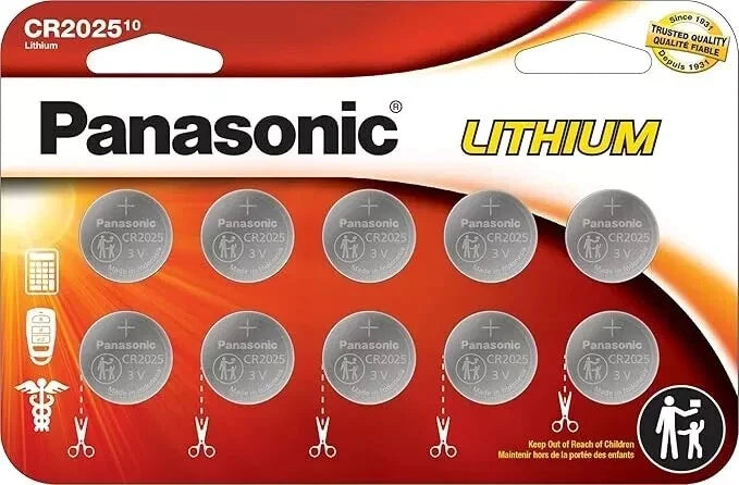 10 x CR2025 Lithium Battery for Watch