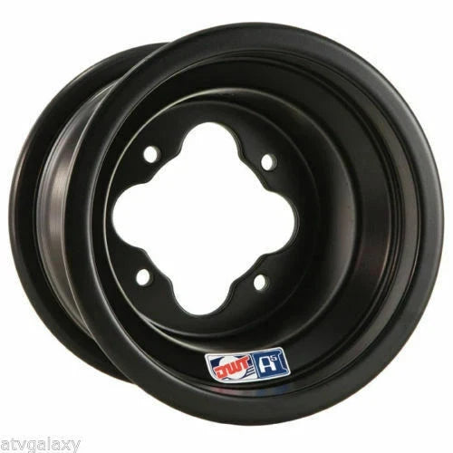 DWT Black A5 Rolled Lip ATV Rear Wheel Pair 9x8 4/110 for Honda TRX 450R 250R 400EX (2004–2009)
