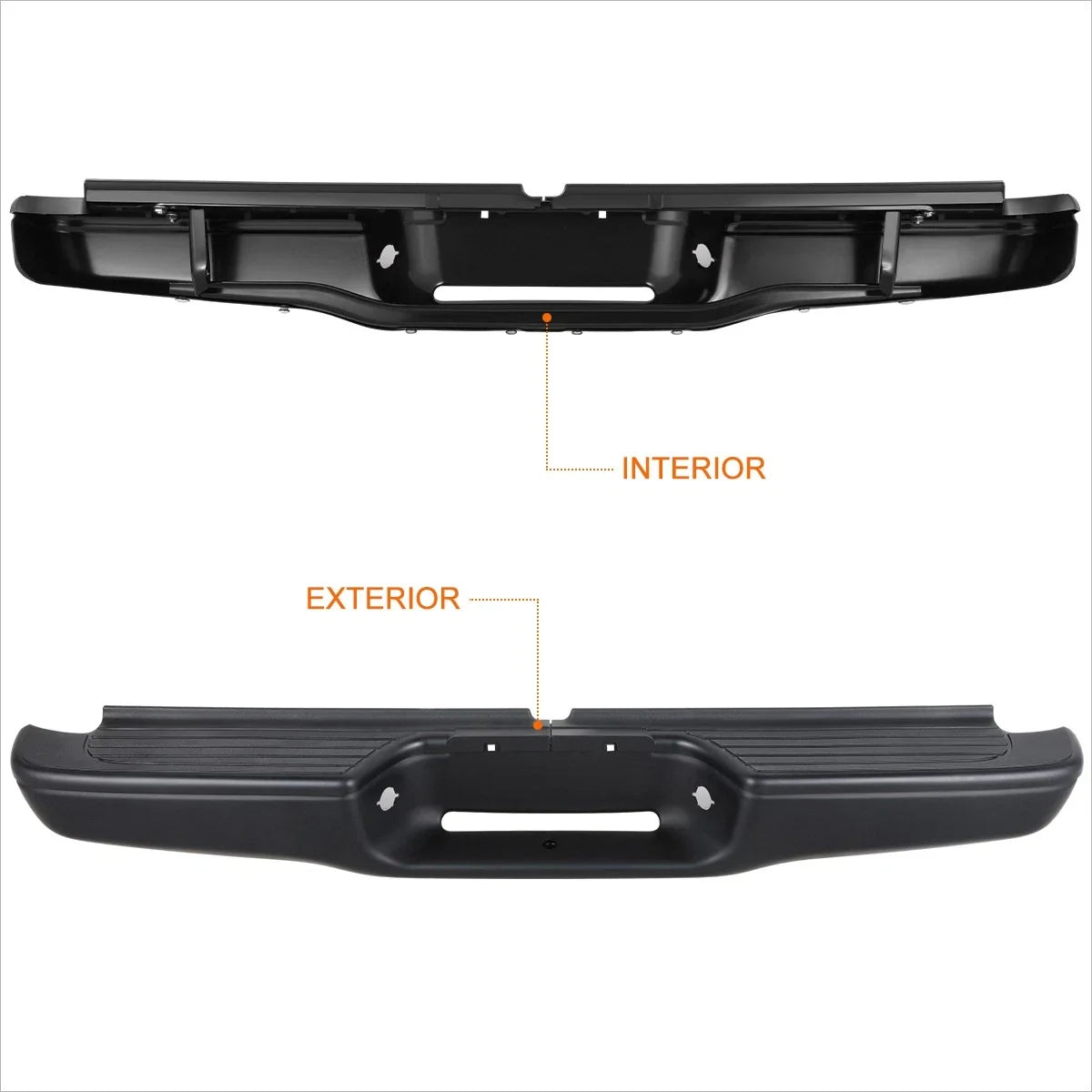 Rear Step Bumper for Toyota Tacoma (1995–2004) w/ License Lamp Holes & Brackets