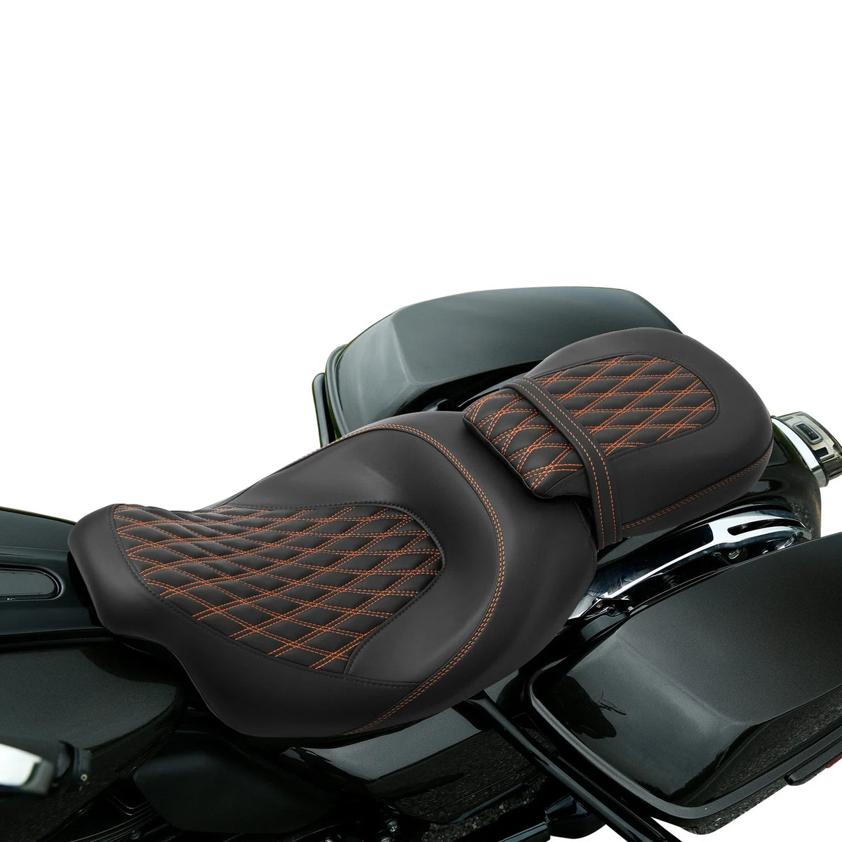 Gel Seat for Harley Touring (2009–2023) - Black/Orange