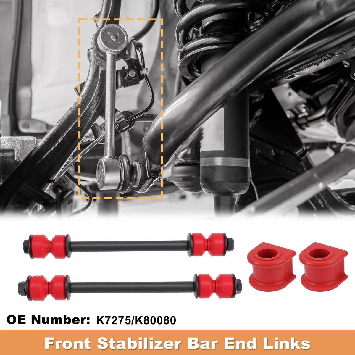 Set of 4 Front Sway Bar Links Bushing for Dodge Ram 1500 2500 3500 (1994–2004)