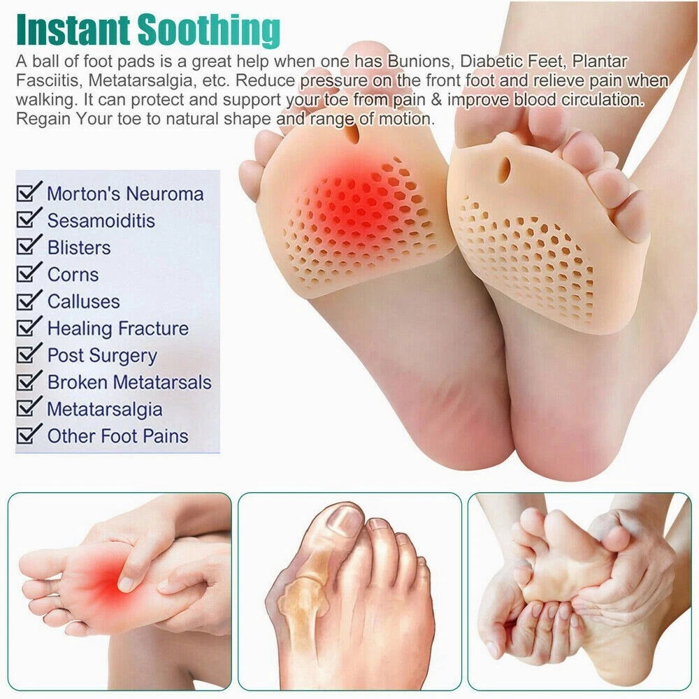2X Silicone Bunion Toe Corrector Orthotics Separator Forefoot Pad