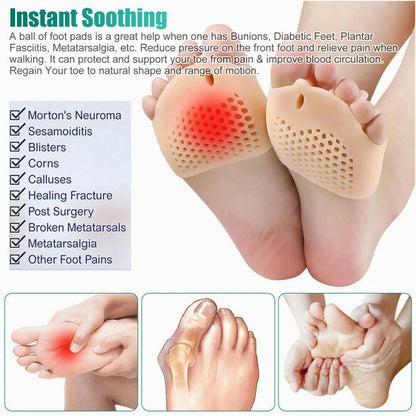 2X Silicone Bunion Toe Corrector Orthotics Separator Forefoot Pad