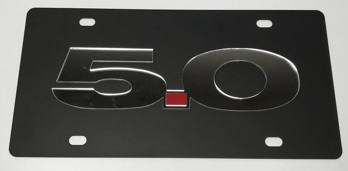 Mirrored Emblem License Plate Insert for Ford Mustang (2015–2023)