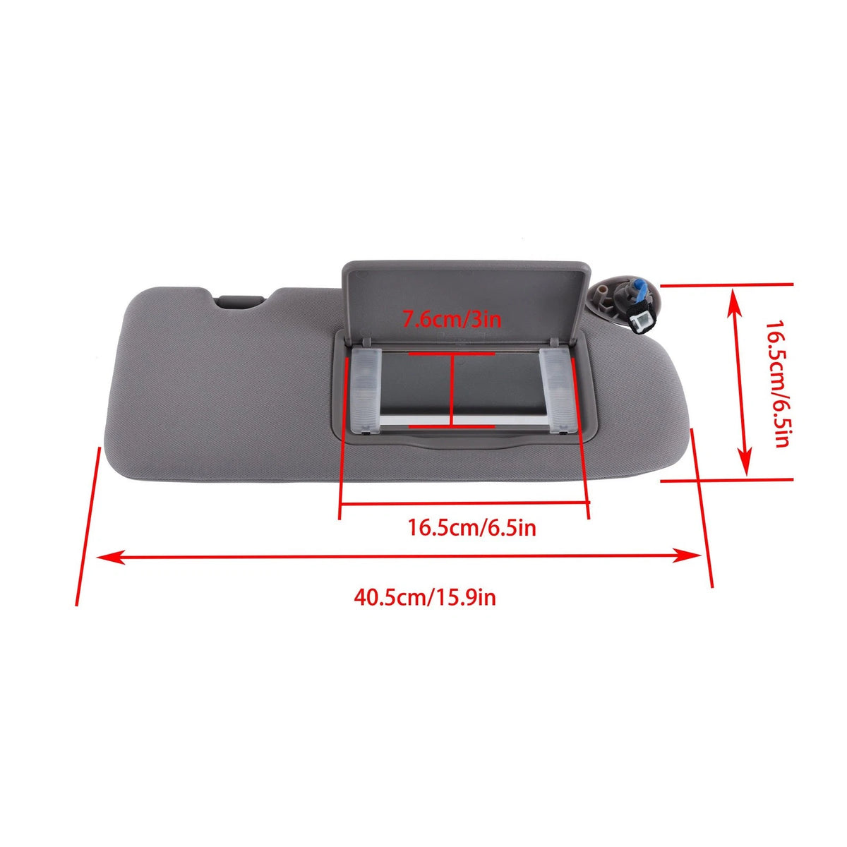 Plastic Sunvisor for Honda CR-V (2017–2022) Gray with Lights and Mirror