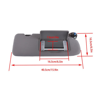 Plastic Sunvisor for Honda CR-V (2017–2022) Gray with Lights and Mirror