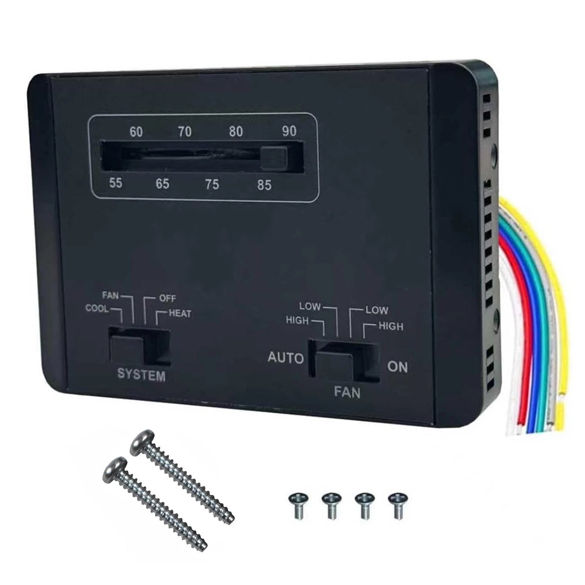 7330F3852 RV Thermostat for RV (Single-Stage, Black)